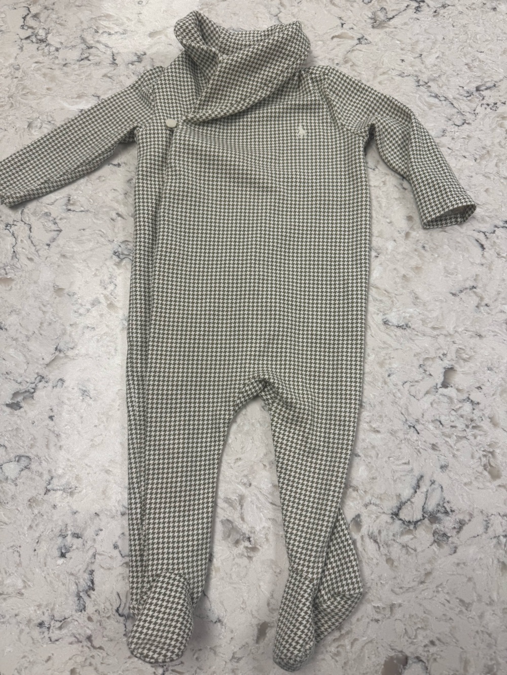 Ralph Lauren Cream & Olive Houndstooth Leggings